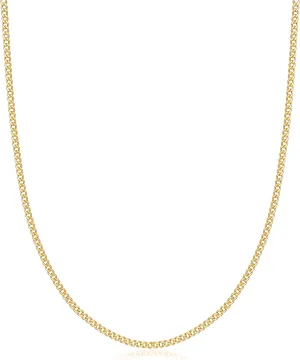 Barzel 18K Gold Plated Curb/Cuban Link Chain Necklace 2MM, 3MM, 4MM, 5MM For Women or Men - Made In Brazil