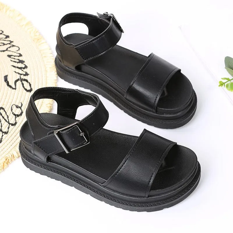Dual Straps Platform Sandal