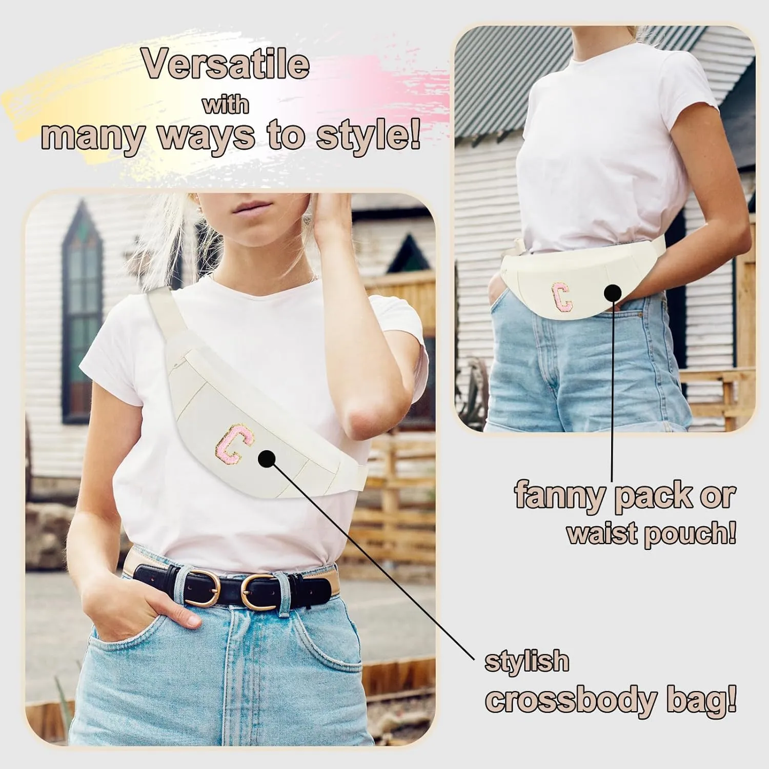 MAXTOP Large Crossbody Fanny Pack with 4-Zipper Pockets,Gifts for Enjoy Sports Festival Workout Traveling Running Casual Hands-Free Wallets Waist Pack Phone Bag Carrying All Phones