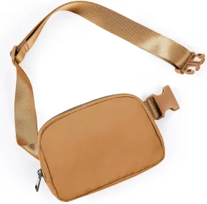 ODODOS Unisex Mini Belt Bag with Adjustable Strap Small Fanny Pack for Workout Running Traveling Hiking, Bronze