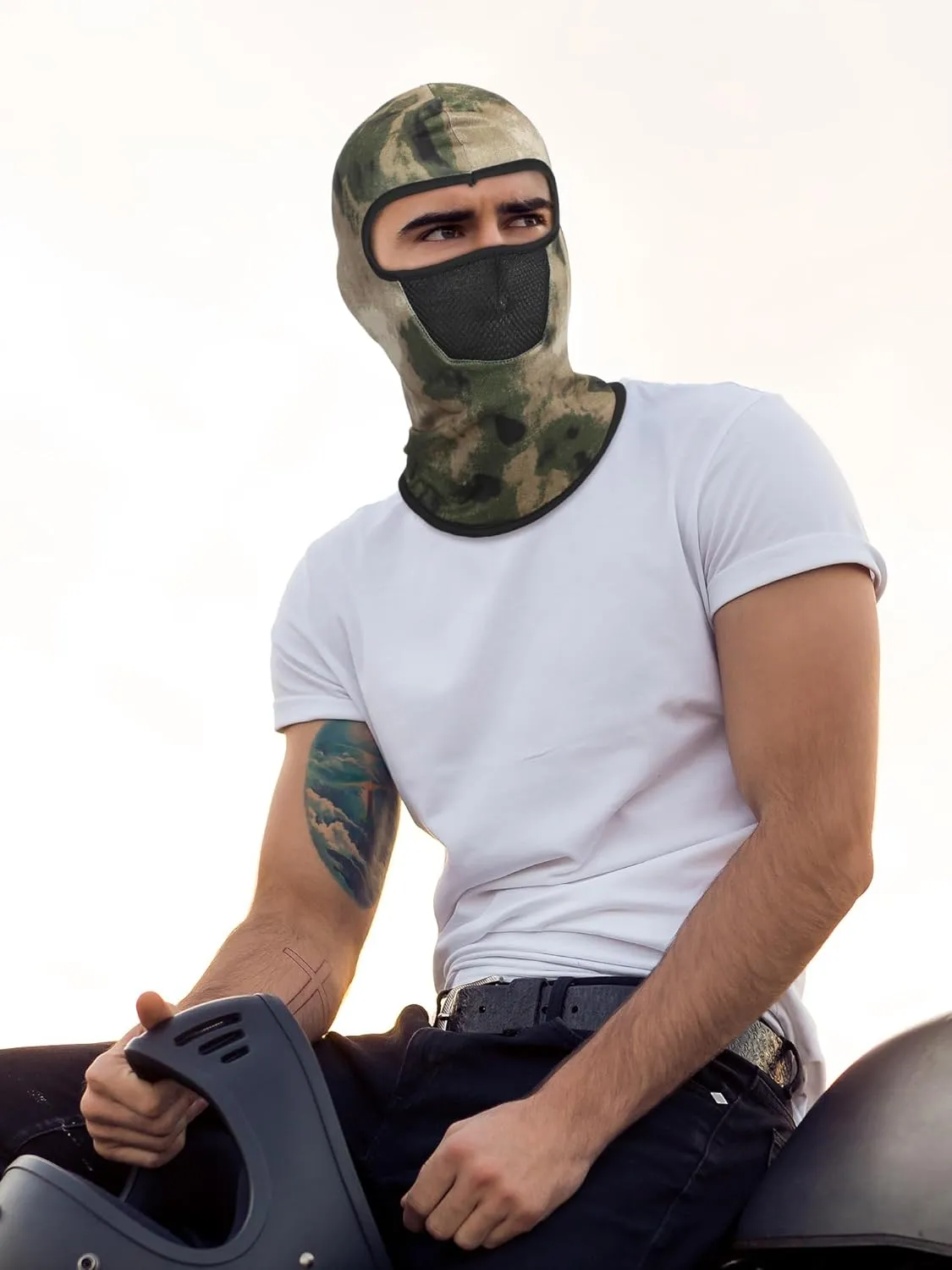 SATINIOR 9 Pcs Balaclava Ski Mask Sun Full Face Mask for Men Women Camo Face Cover Breathable UV Protection for Outdoor Sport
