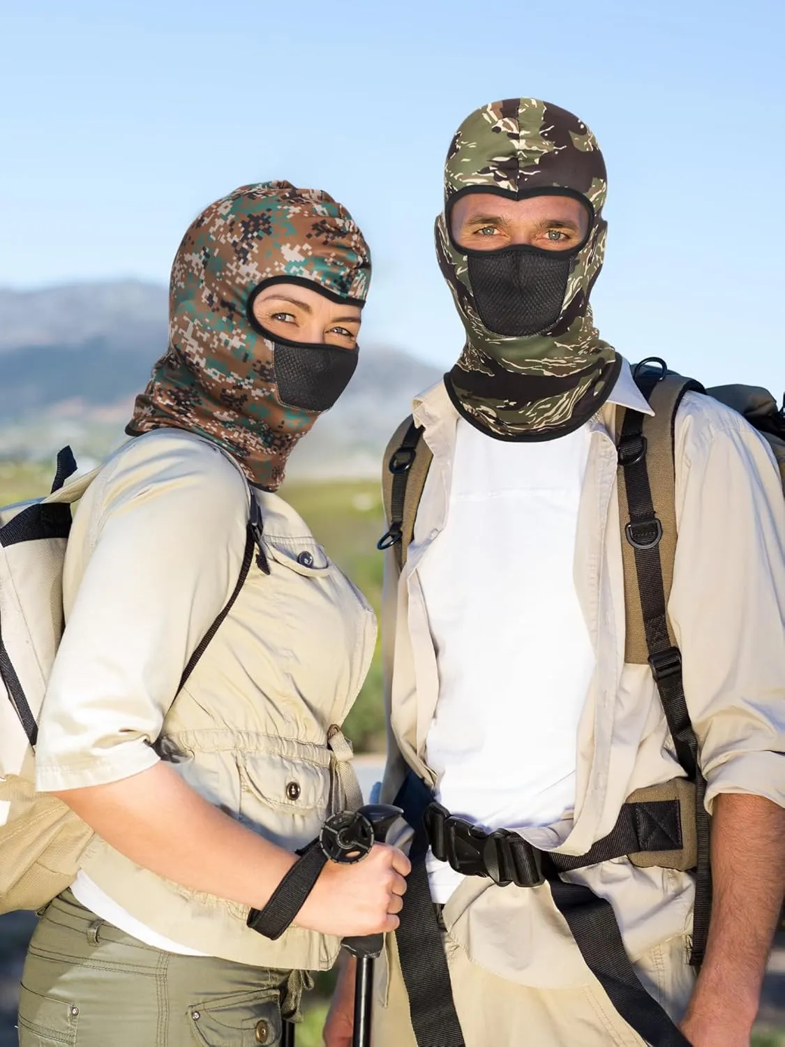 SATINIOR 9 Pcs Balaclava Ski Mask Sun Full Face Mask for Men Women Camo Face Cover Breathable UV Protection for Outdoor Sport