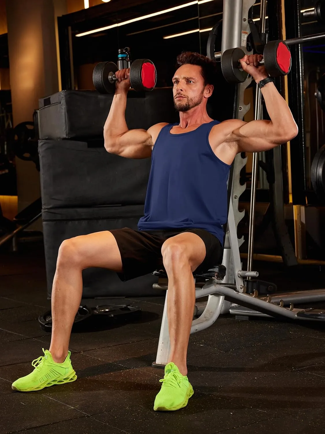 TACVASEN Men's Tank Top Cotton Moisture Wicking Muscle Shirt Summer Sleeveless Shirts Gym Workout Tank